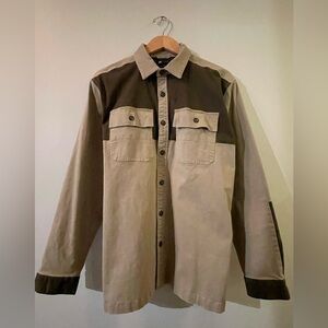 Simons Men's Contrast Brown and Tan Shirt Jacket